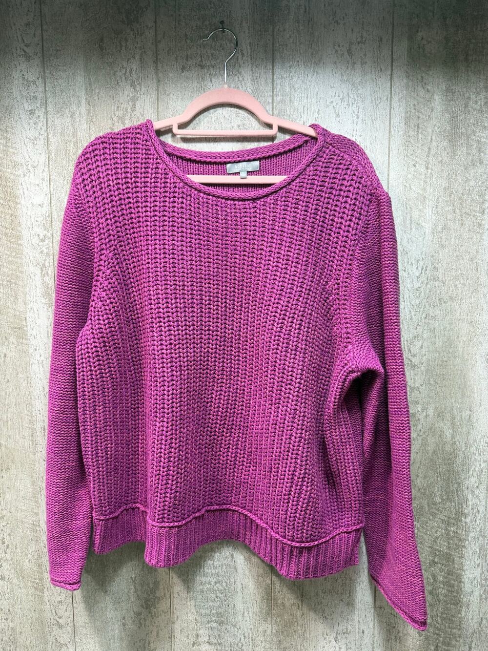 Habitat Women’s XL Purple Textured Chunky Knit Scoop Neck Pullover Sweater
